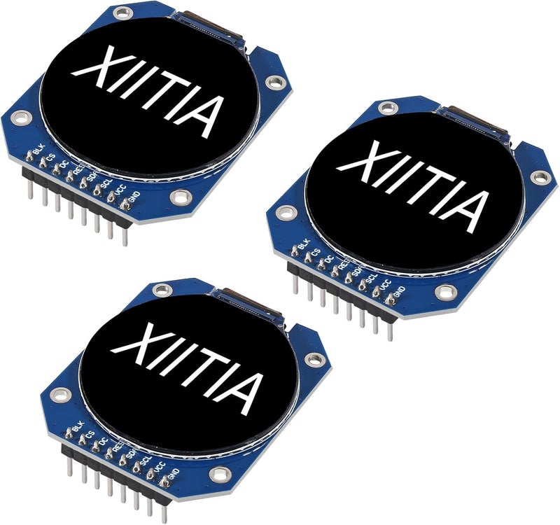 XIITIA 3pcs DC 3.3V 1.28 Inch TFT LCD Display Module Round RGB 240 * 240 GC9A01 Driver 4 Wire SPI Interface 240x240 Resolution Adapter PCB for Arduino - Image 1